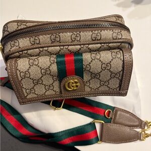 Canvas Crossbody Bag with Stripe